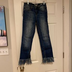 These Three Boutique Fringe Jeans